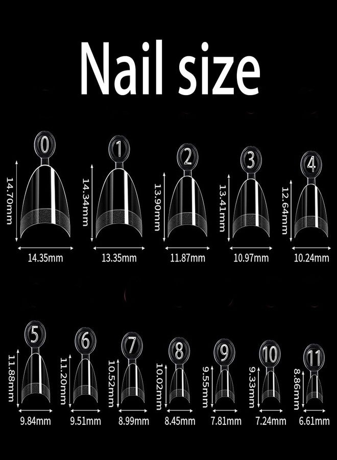 WOWITIS 480 Pcs Extra Short Half Cover Almond Nail Tips & Square Tip for Women, 2 Boexs XXS Clear Pre-shape French Tip for Nail Extension XS Soft Gel Acrylic Small Tips 12 Sizes for Nail Salon Nail Tech DIY - Image 5